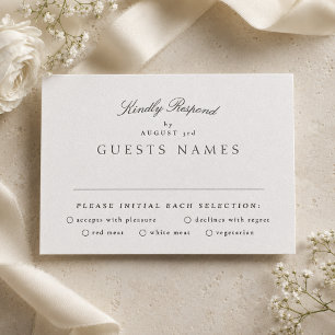 Formal Calligraphy With Joyful Hearts Formal Black Letterpress RSVP Cards