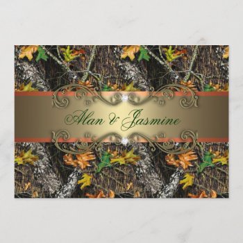 Formal Camo Wedding Invitations 5x7 by party_depot at Zazzle