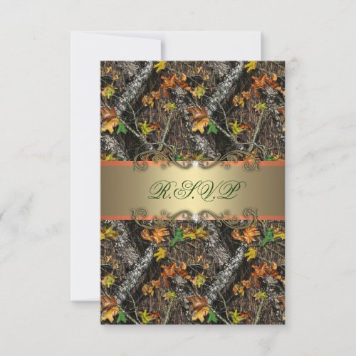 Formal Camo Wedding RSVP Cards