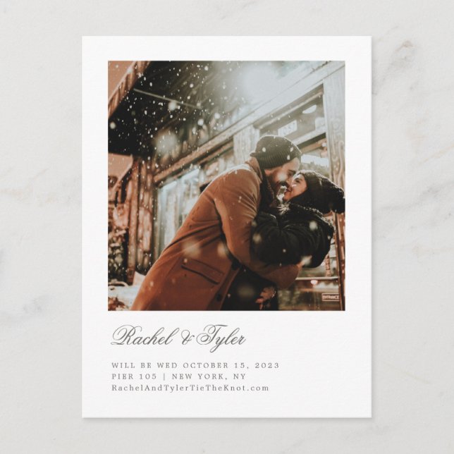 Formal Caption Engagement Save the Date Postcard (Front)