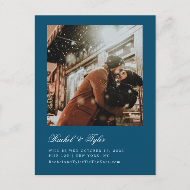 Formal Caption Engagement Save the Date Postcard (Front)