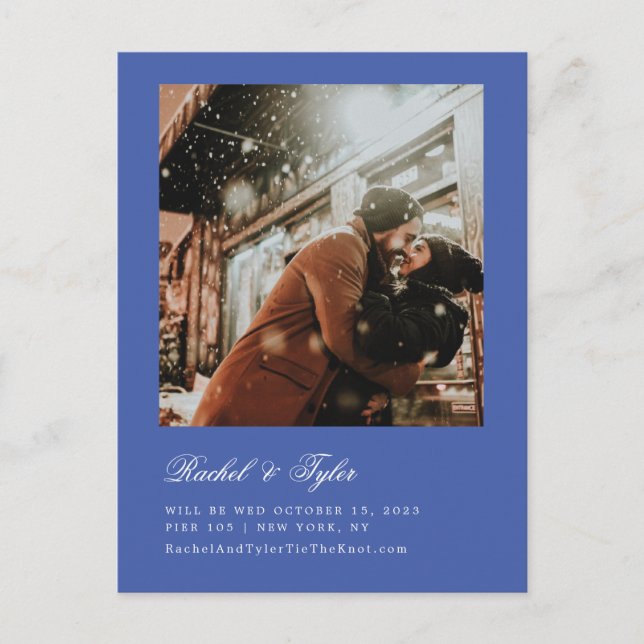 Formal Caption Engagement Save the Date Postcard (Front)