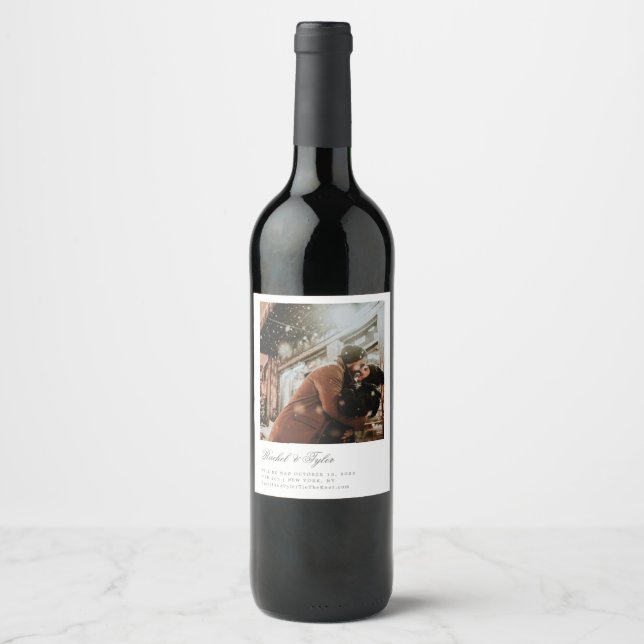 Formal Caption Engagement Save the Date Wine Label (Front)