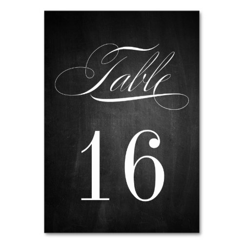 Formal Chalkboard Table Number Card