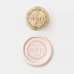 Formal Chic Wedding Monogram Wreath Save The Date Wax Seal Stamp<br><div class="desc">Formal Chic Wedding Monogram Wreath Save The Date Wax Seal Stamp. An elegant, minimalist design featuring a personalized chic script two first letters couples name, classic botanical wreath, save the date. A simple and charming design, perfect for wedding and business stamp mail. There are also wax stickers available in my...</div>
