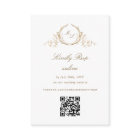 Formal Chic White and Gold Monogram QR Code RSVP