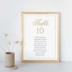 Formal Classic Black & Gold Wedding Seating Chart Table Number
