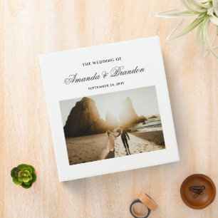 Formal Classic Black Script Photo Wedding Album 3 Ring Binder