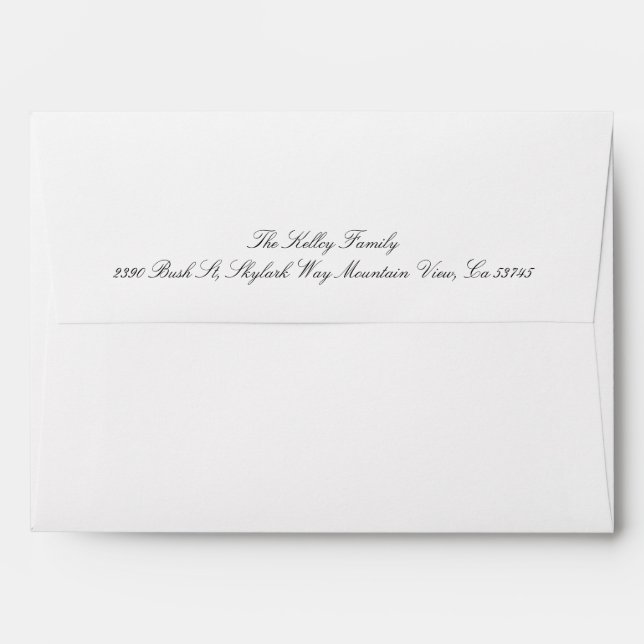 formal classic black white calligraphy address envelope (Back (Top Flap))