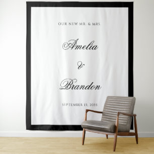 Formal Classic Black & White Wedding Backdrop