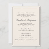 Formal Classic Border Script Elegant Wedding Ivory Invitation | Zazzle
