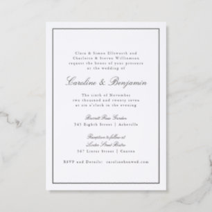 Formal Classic Border Script Elegant Wedding RSVP Letterpress Photo Cards