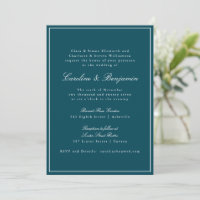 Formal Classic Border Script Teal Wedding Website