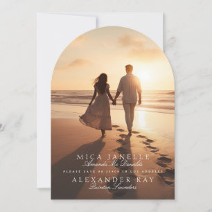 Formal Classic Elegant Names Photo QR Code Arch Save The Date