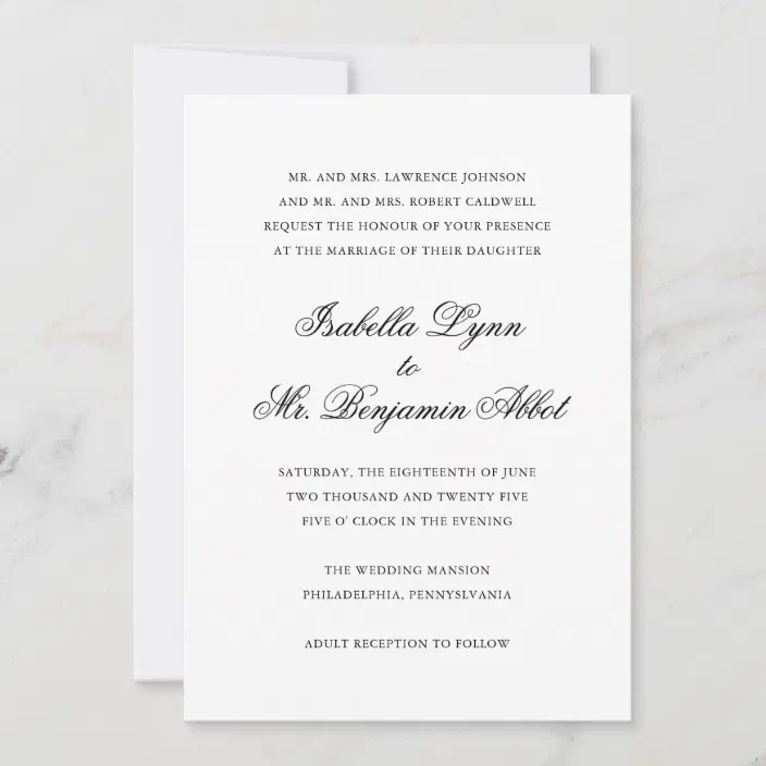 formal wedding invitation