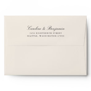 Formal Classic Script Elegant Return Address Ivory Envelope