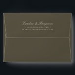 Formal Classic Script Elegant Return Address Olive Envelope<br><div class="desc">Formal Classic Traditional Script Elegant Wedding Return Address Envelope in Olive</div>