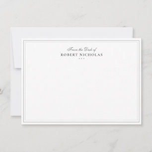 Formal Classic Script Two Border Stationery Note Card