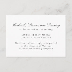 Formal Classic Traditional Script Elegant Wedding Enclosure Card