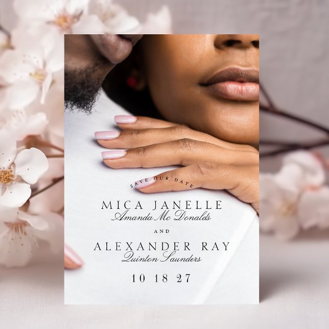 Formal Classic Tuxedo Black Photo Save The Date Magnetic Invitation (Creator Uploaded)