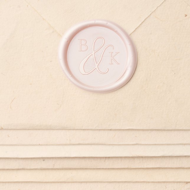 Formal Classic Wedding Monogram Wax Seal Sticker (Front)