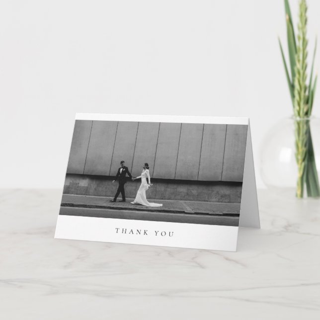 Formal Classic Wedding Photo Folded Thank You Card (Front)