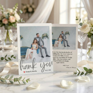  Formal Classic Wedding Photo Thank You Card