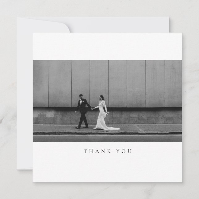 Formal Classic Wedding Photo Thank You Card (Front)