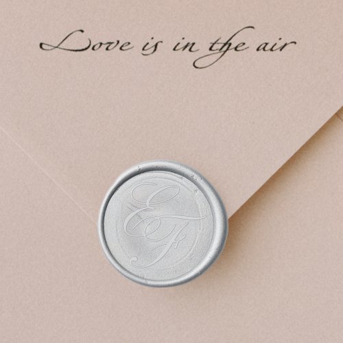 Formal Classy Monogram Calligraphy Wedding Wax Seal Sticker