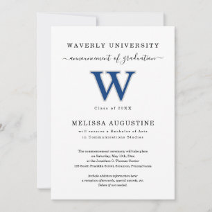 Formal College Graduation Announcement School Logo