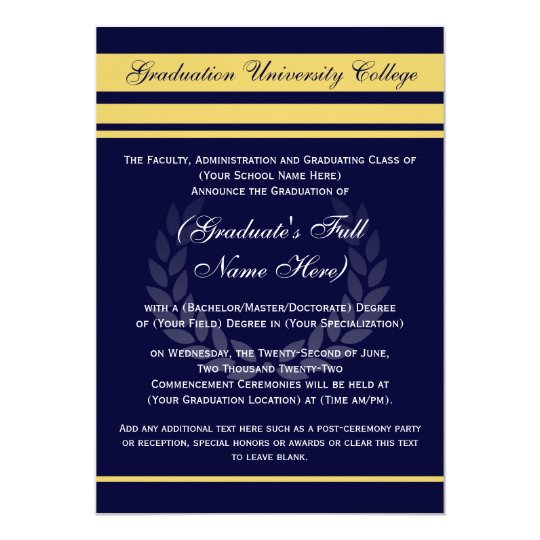 formal college graduation announcements