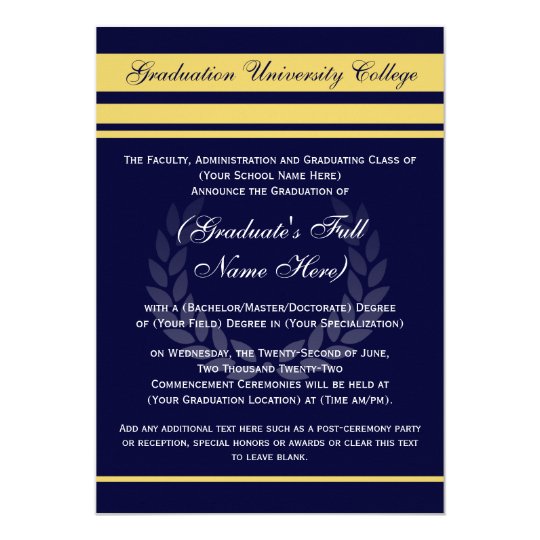 College Graduation Commencement Invitation Wording 10