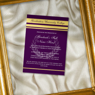 Formal College Graduation Announcements ~Purple