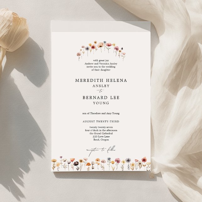 Formal Colorful Floral Wedding Invitation (Creator Uploaded)