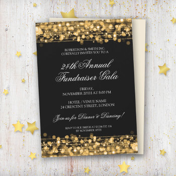 Formal Corporate Fundraiser Party Elegant Gold Invitation by Rewards4life at Zazzle