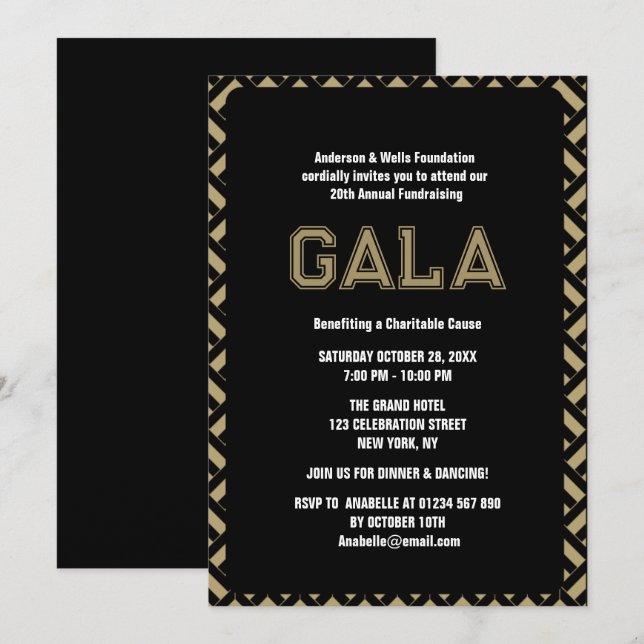  Formal Corporate Gala Ball Party Fundraiser Event Invitation (Front/Back)