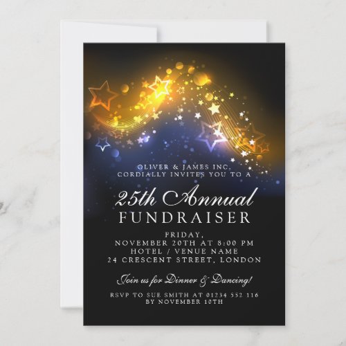 Formal Corporate Gala Event Gold Sparkling Lights Invitation