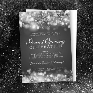 Formal Corporate Grand Opening Silver Lights Invitation