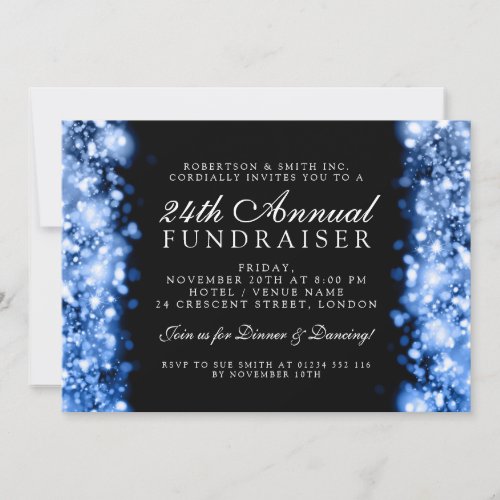 Formal Corporate Party Fundraiser Gala Blue Invitation