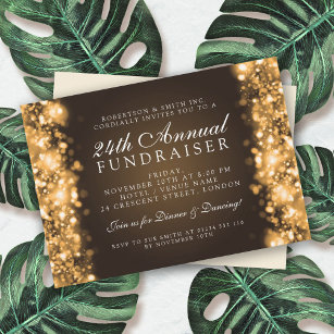 Formal Corporate Party Fundraiser Gala Gold Invitation
