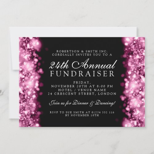 Formal Corporate Party Fundraiser Gala Pink Invitation