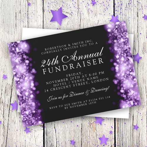 Formal Corporate Party Fundraiser Gala Purple Invitation