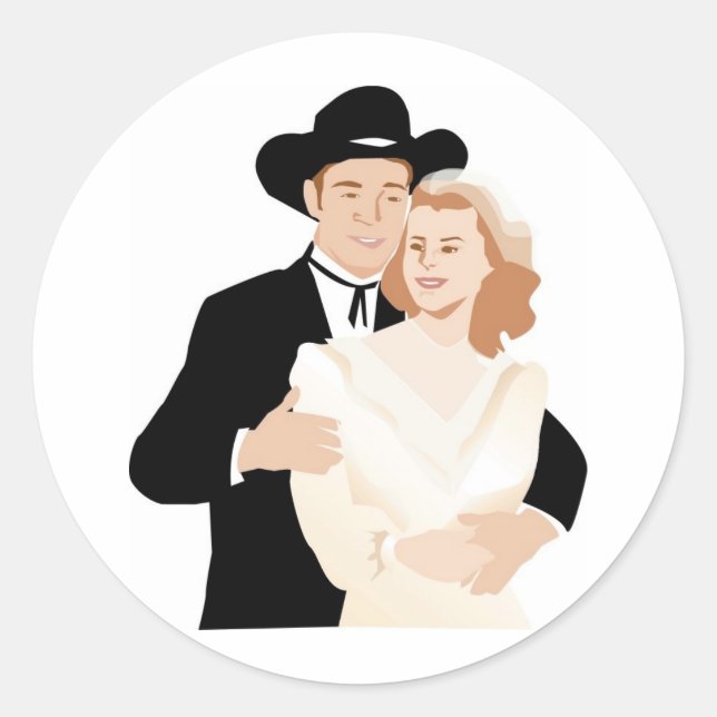 Formal Country Wedding Classic Round Sticker (Front)