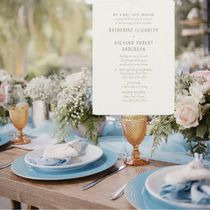 Formal Cream Gold Text Two Venue Bride Parents Invitation