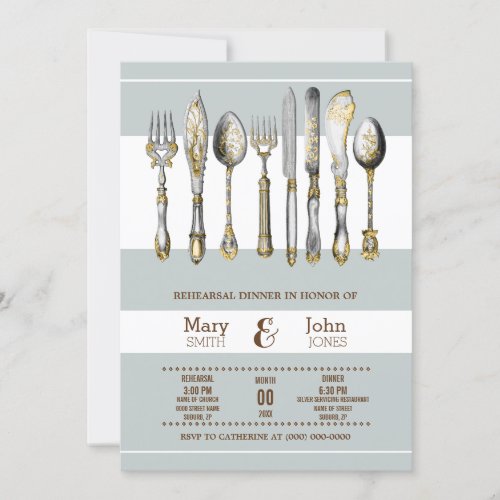 Formal cutlery dinner party table setting invitation