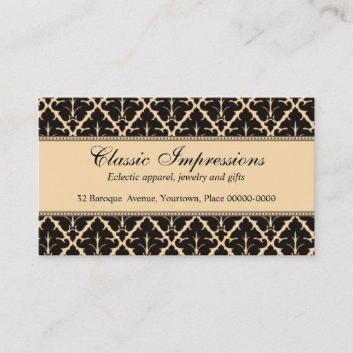 Customizable Formal Damask Business Card