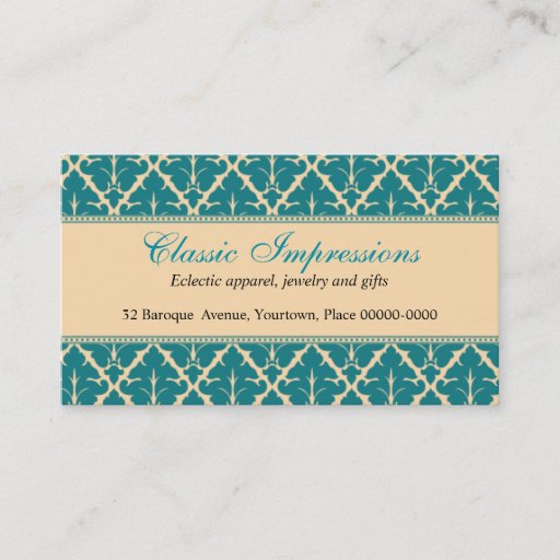 Customizable Formal Damask Business Card