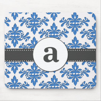 Formal Damask Monogram Mouse Pad