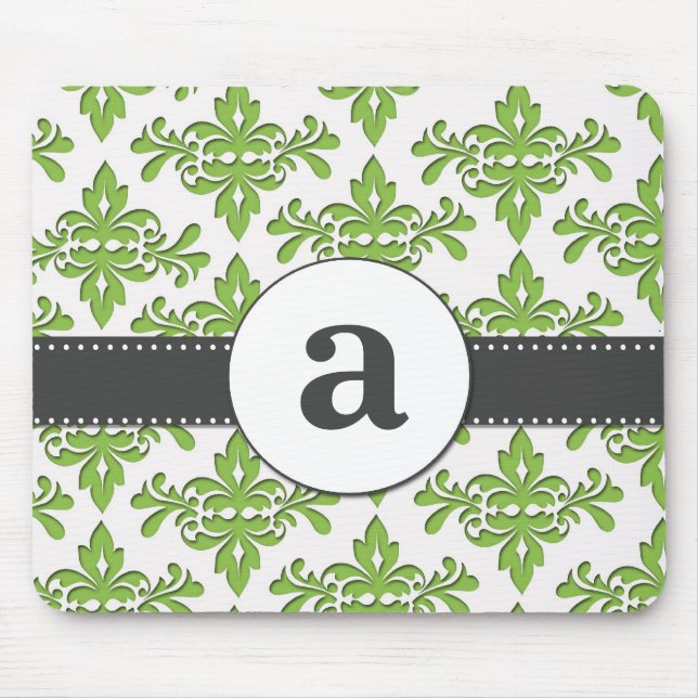 Formal Damask Monogram Mouse Pad (Front)