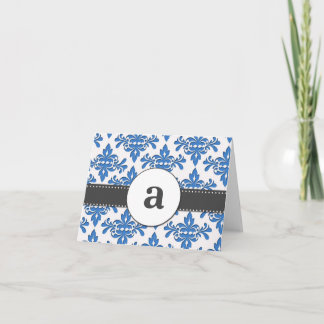 Formal Damask Monogram Note Card